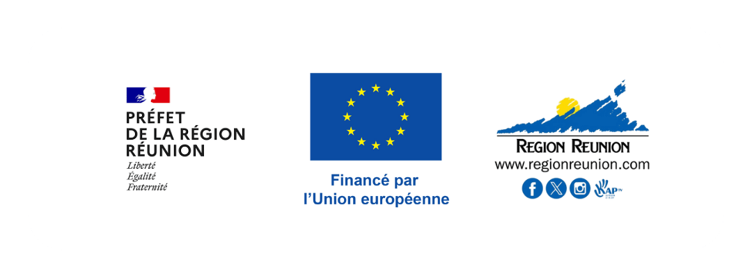 logo prefet de la réunion, UE, région Réunion