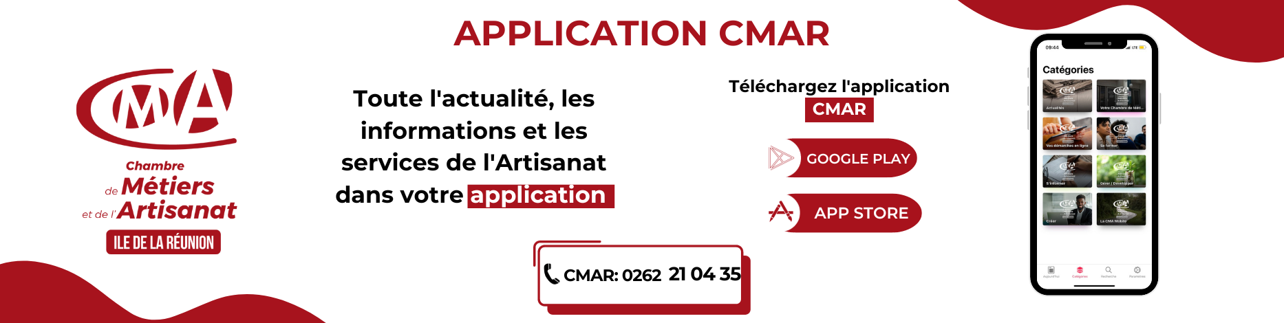 banniere pour l'application mobile de la cma réunion